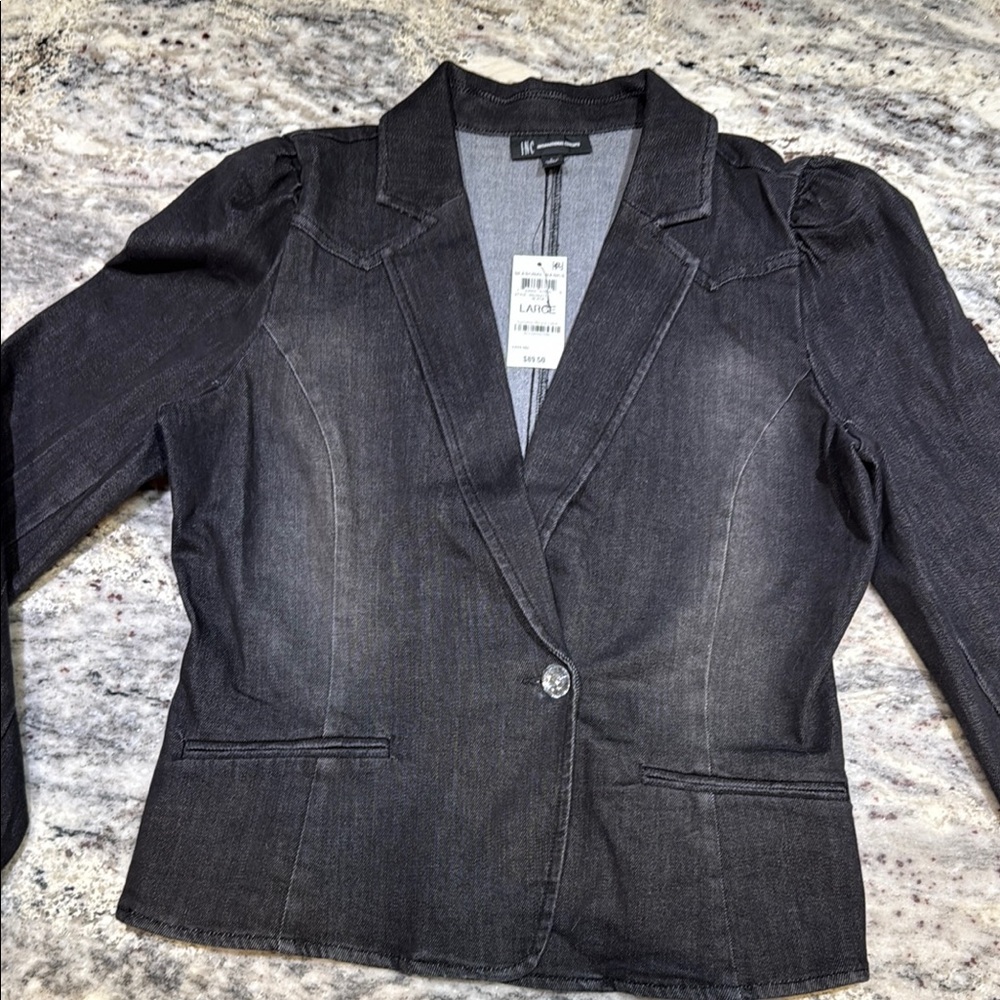 NEW with tags INC Women's Black Denim Blazer